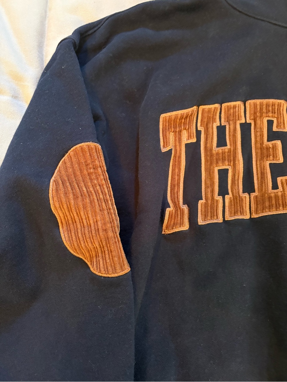 THE BAR CHARLES HIGHEST NECK CORDUROY SWEATSHIRT NAVY / EMBER - Picture 6 of 6